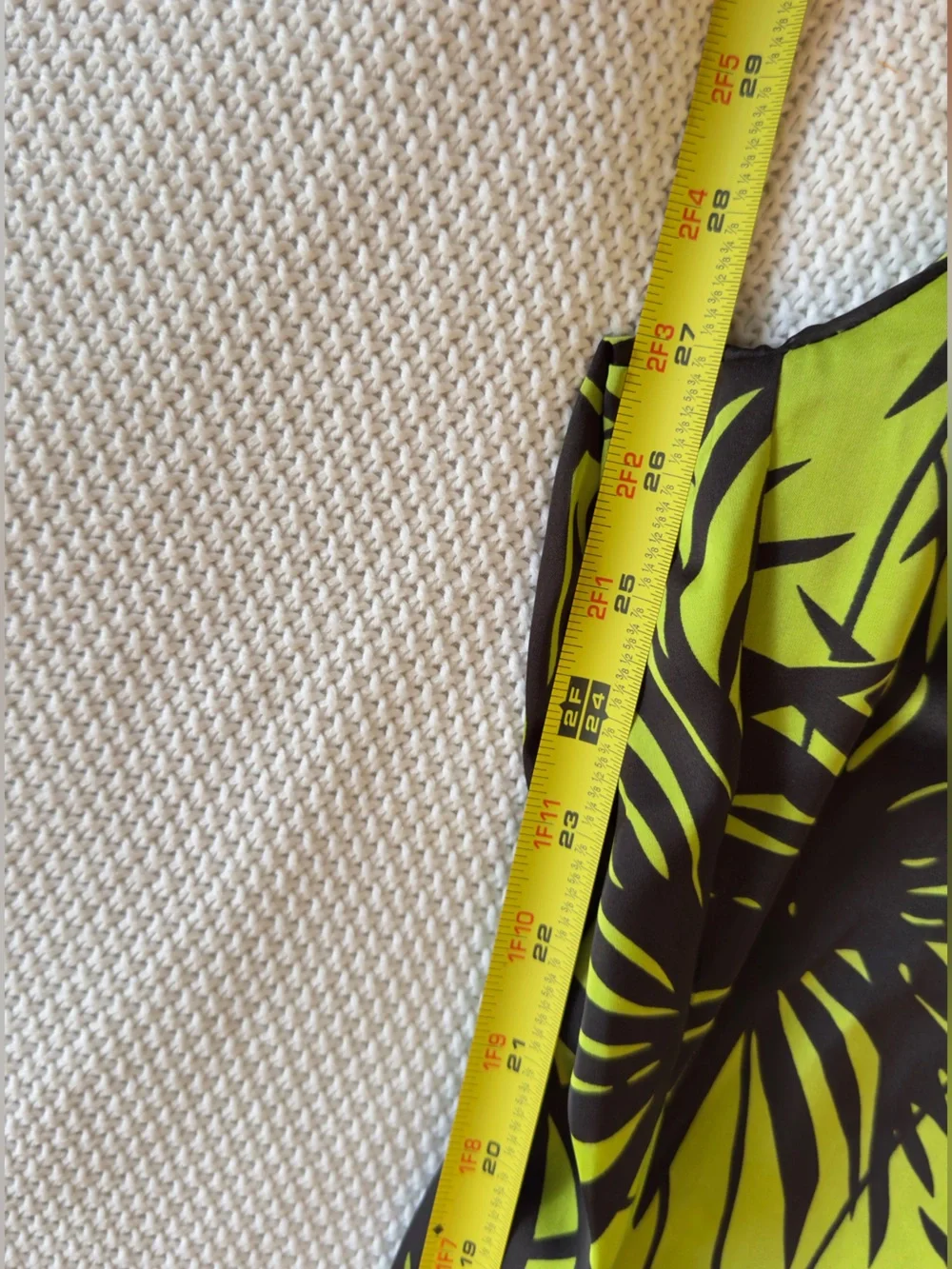MICHAEL KORS Satin Neon Lime Green & Black Palm Leaf Print Track Pants